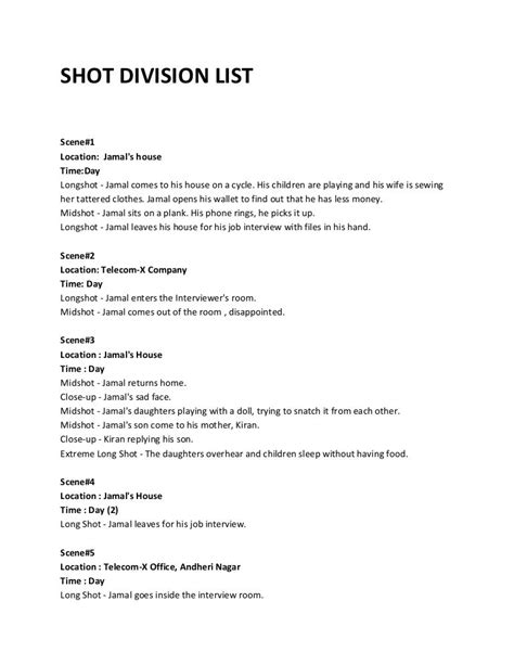 shot division format